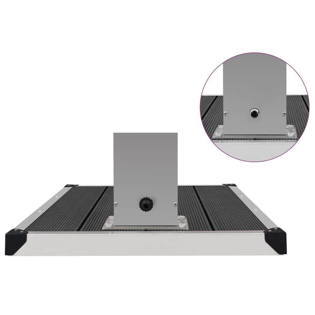 Gartendusche mit Bodenelement WPC Edelstahl