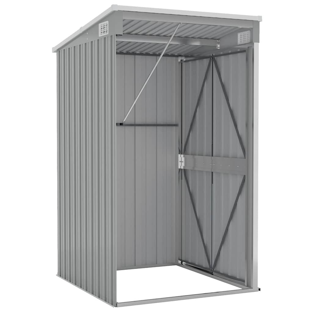 Anbauschuppen Grau 118x100x178 cm Verzinkter Stahl