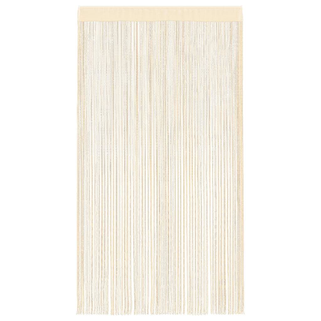 Fadenvorhänge 2 Stk. 140 x 250 cm Cremefarben