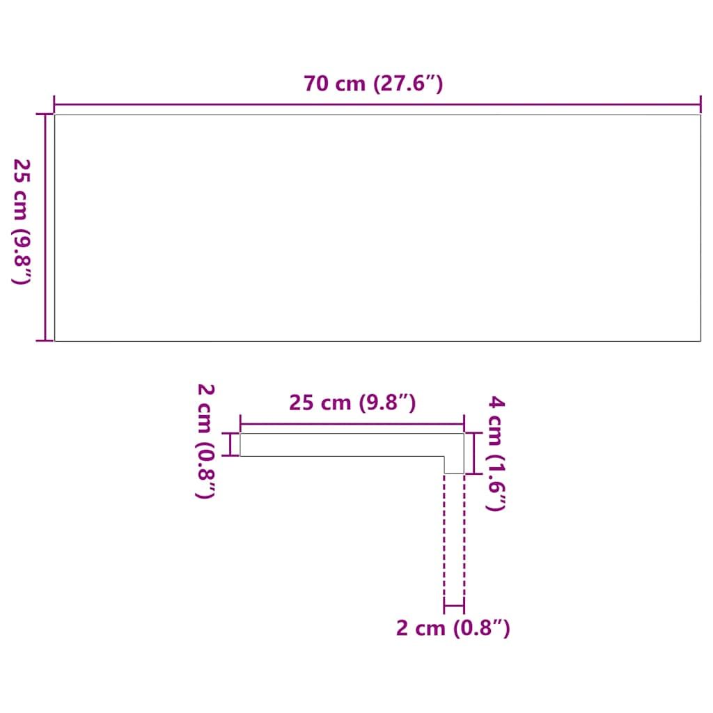 Treppenstufen 8 Stk. Braun-Schwarz 70x25x2 cm Massivholz Eiche