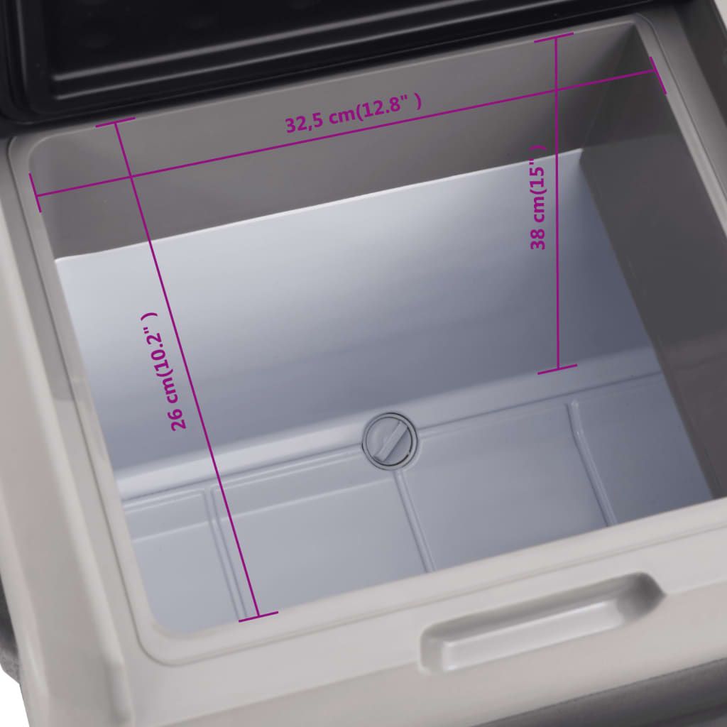 Kühlbox mit Rollen und Adapter Schwarz & Grau 40 L Polypropylen