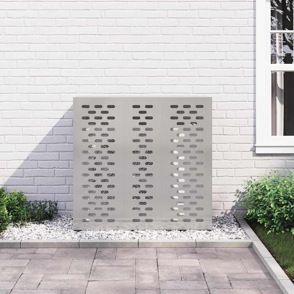Klimaanlagenabdeckung Silber 110 x 50 x 105 cm Edelstahl