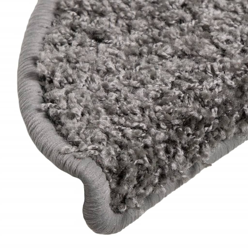 Stufenmatten 15 Stk. 56x17x3 cm Grau Halbrund