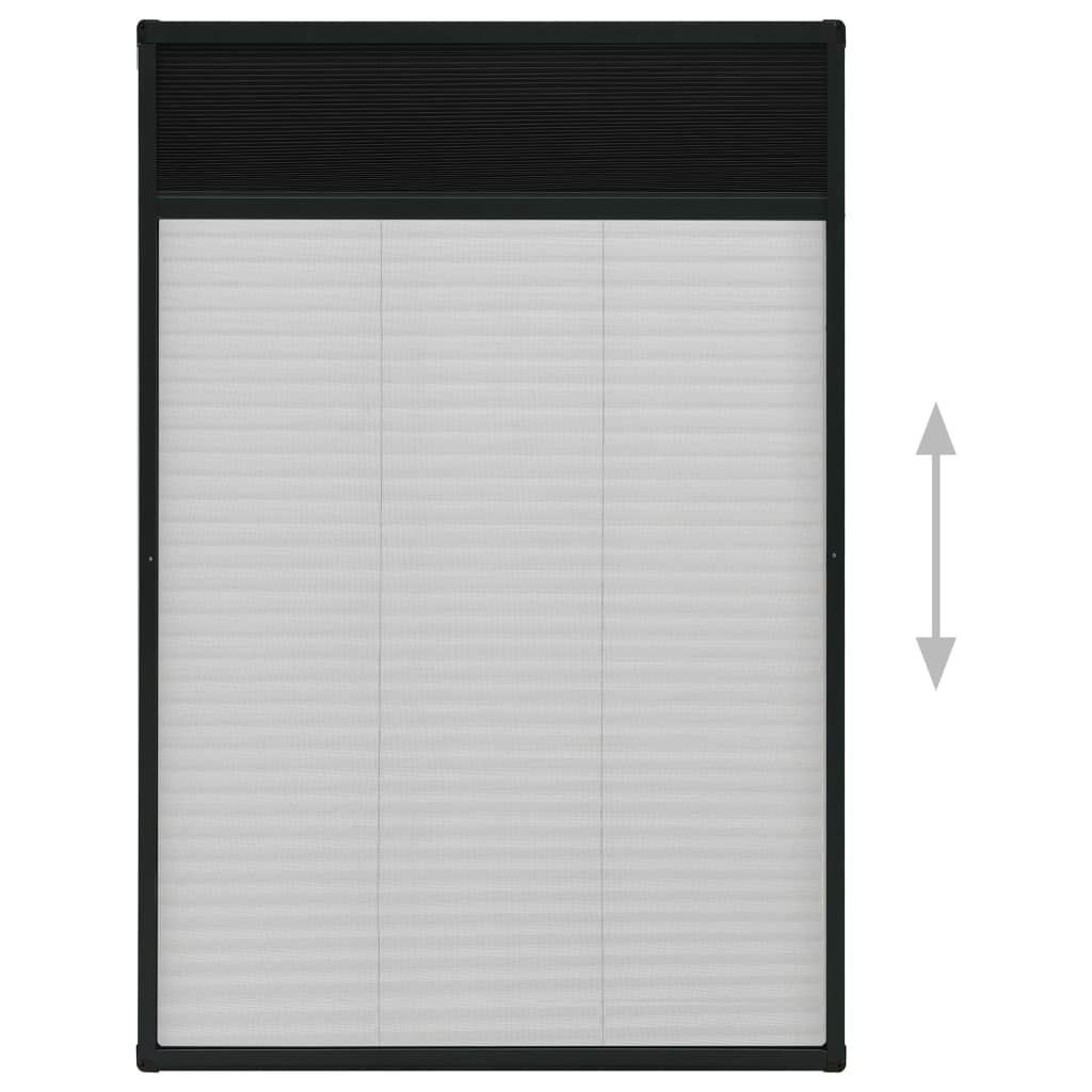 Insektenschutz-Plissee für Fenster Aluminium Anthrazit 80x160cm