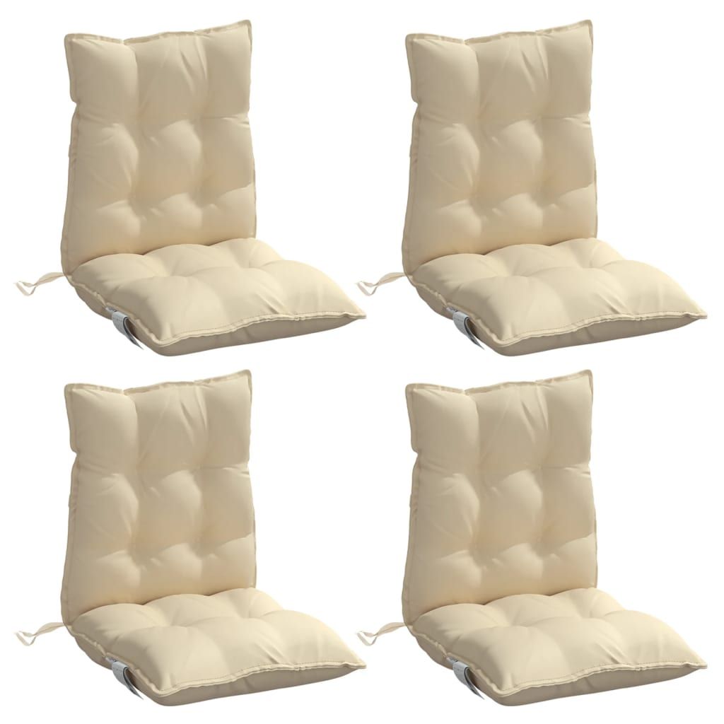 Niedriglehner-Auflagen 4 Stk. Beige Oxford-Gewebe