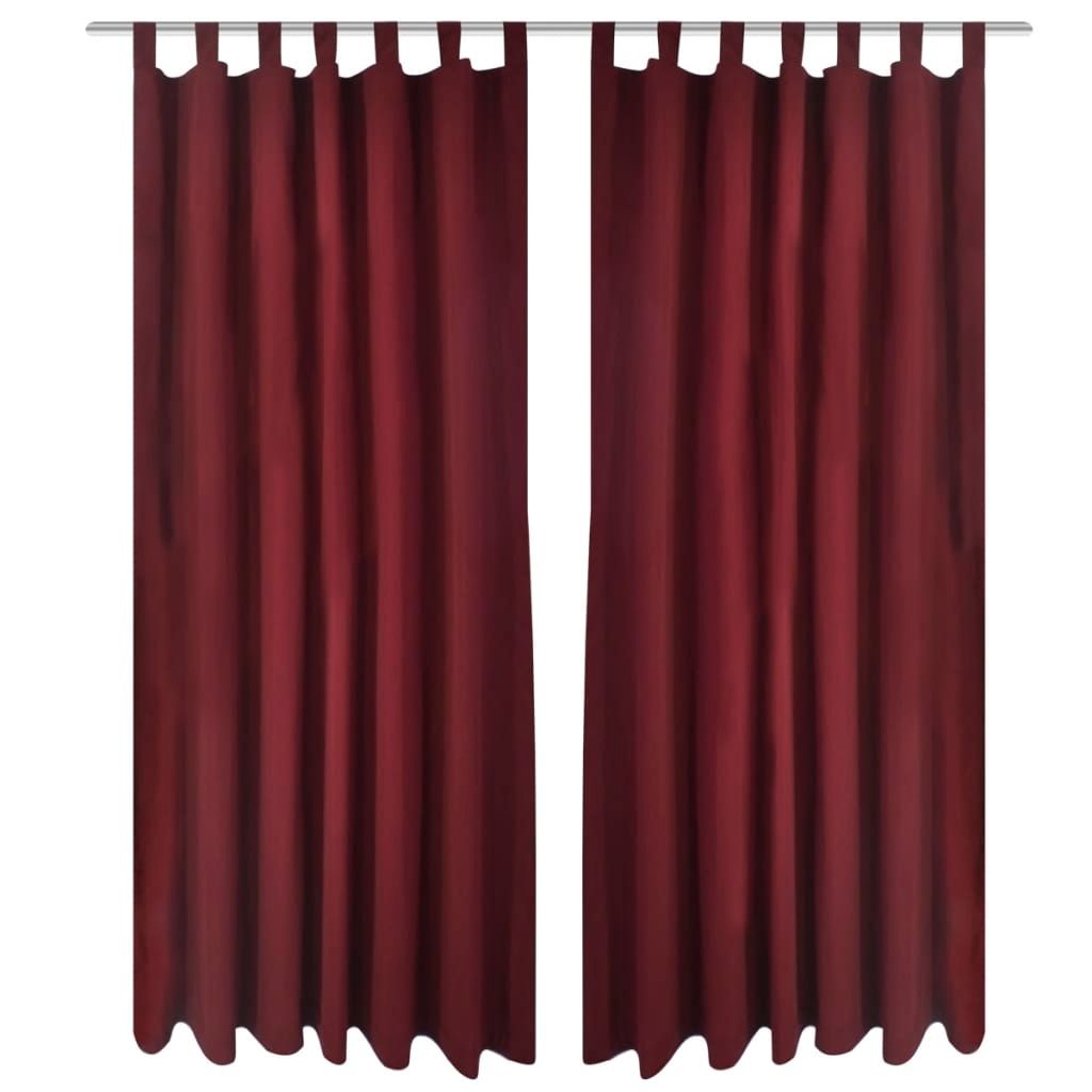 Vorhänge Gardinen aus Satin 2-teilig 140 x 225 cm Dunkelrot