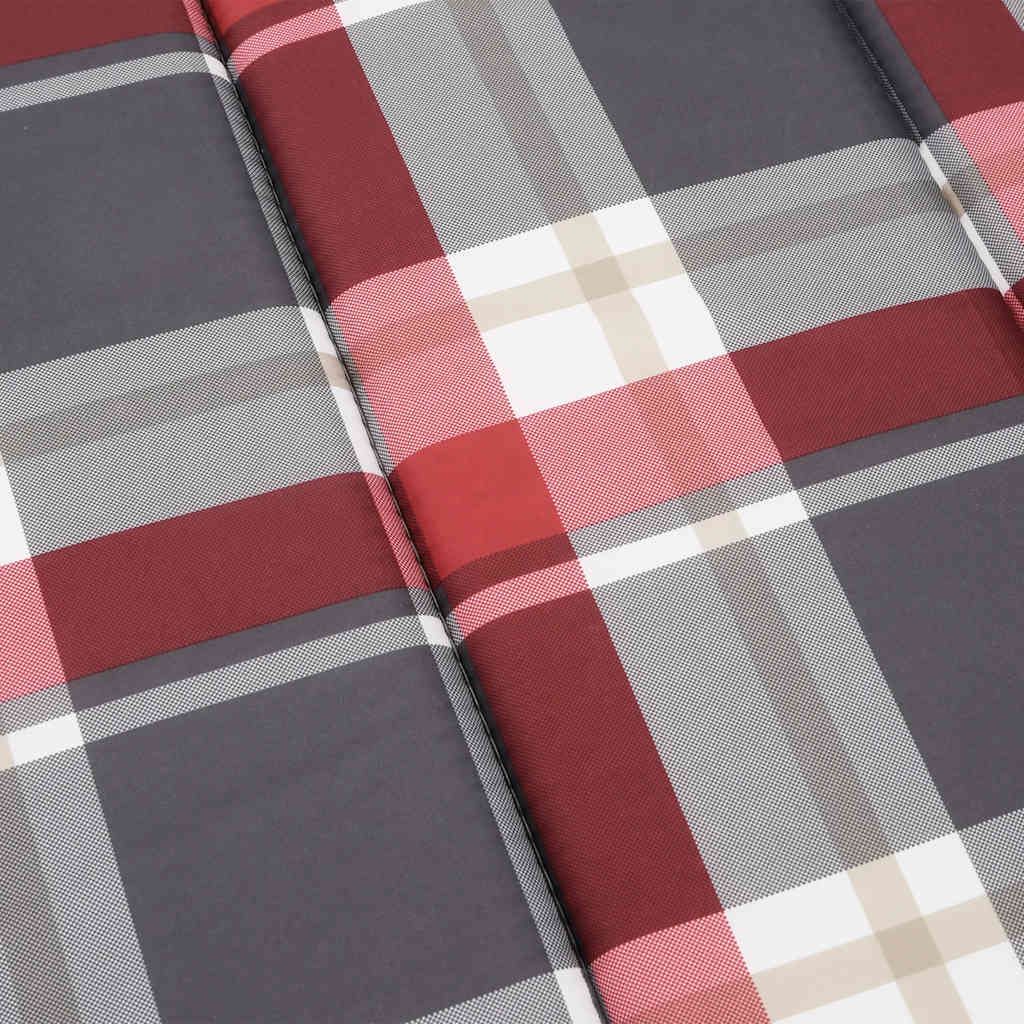 Sonnenliegen-Auflage Rot Karomuster 186x58x4 cm Oxford-Gewebe
