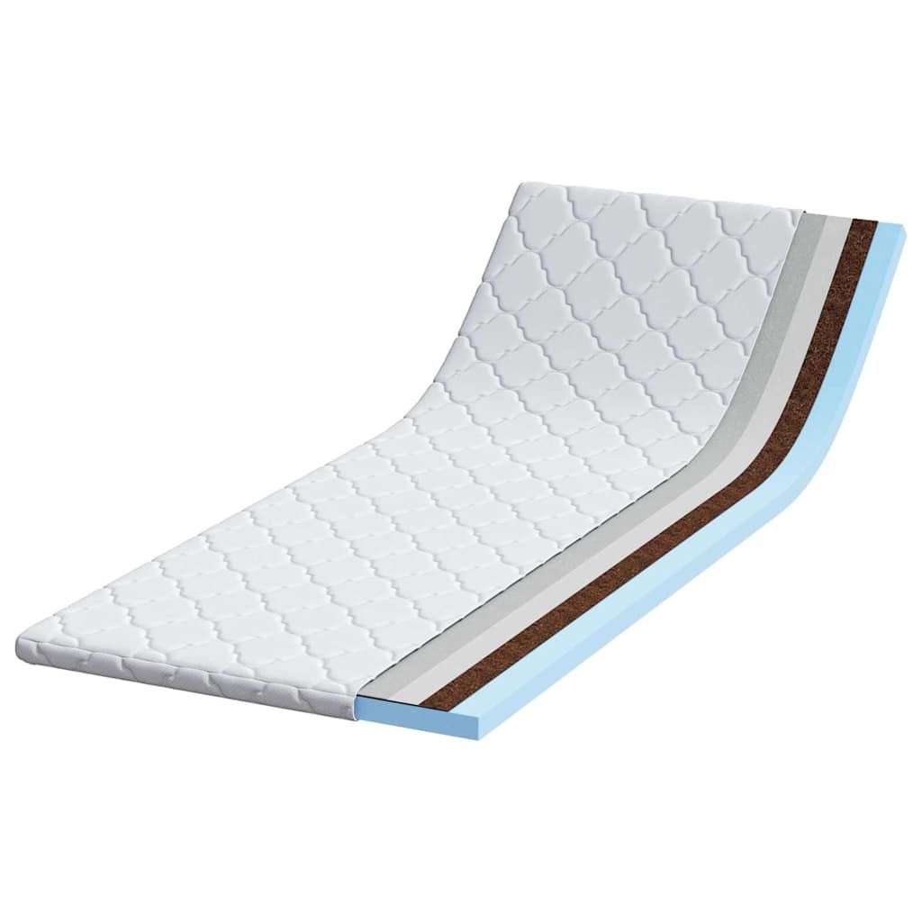 Kokosnuss Topper Weiß 70 x 200 cm Jacquard-Stoff