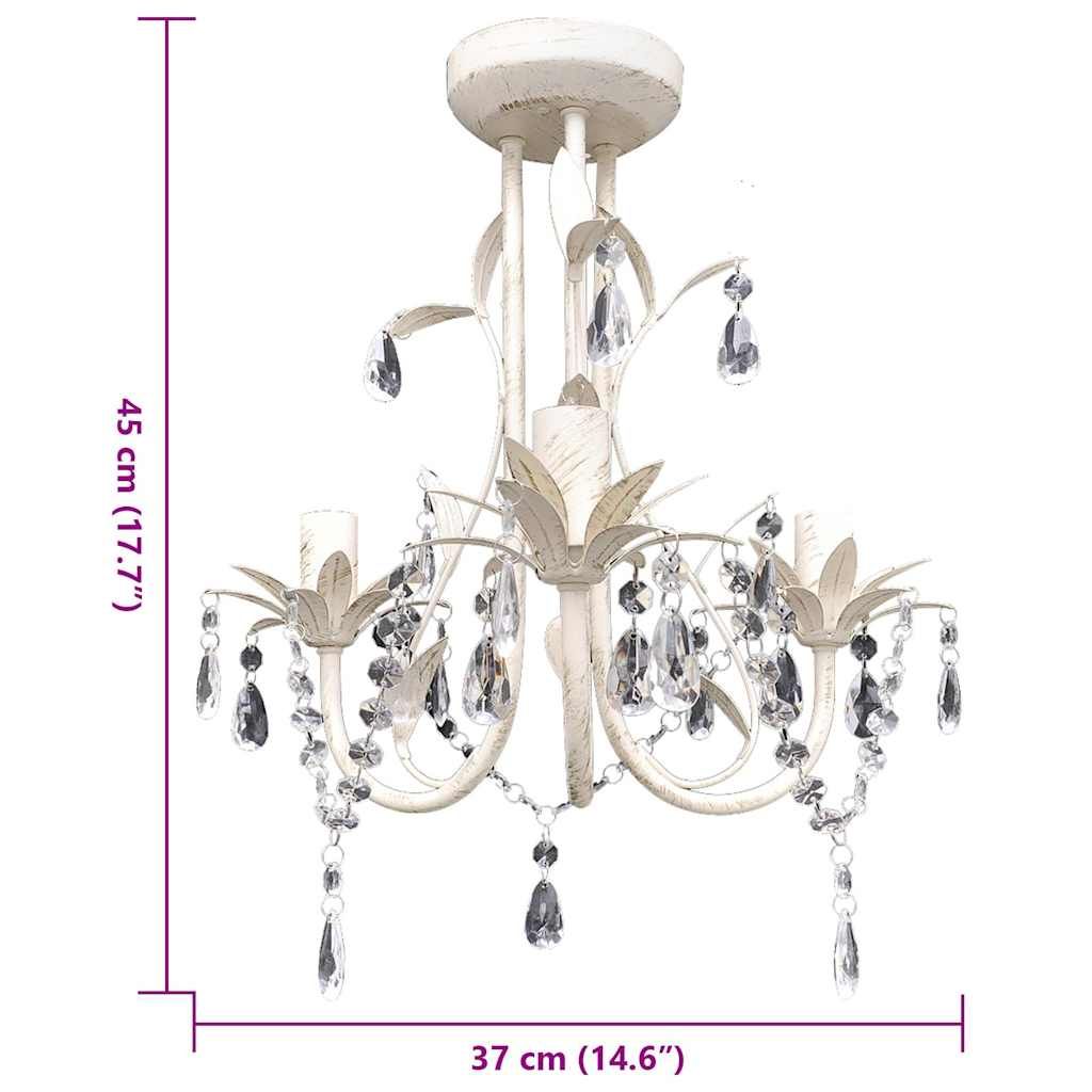 Kronleuchter Pendelleuchte Kristall Lampe Lüster Leuchte weiß