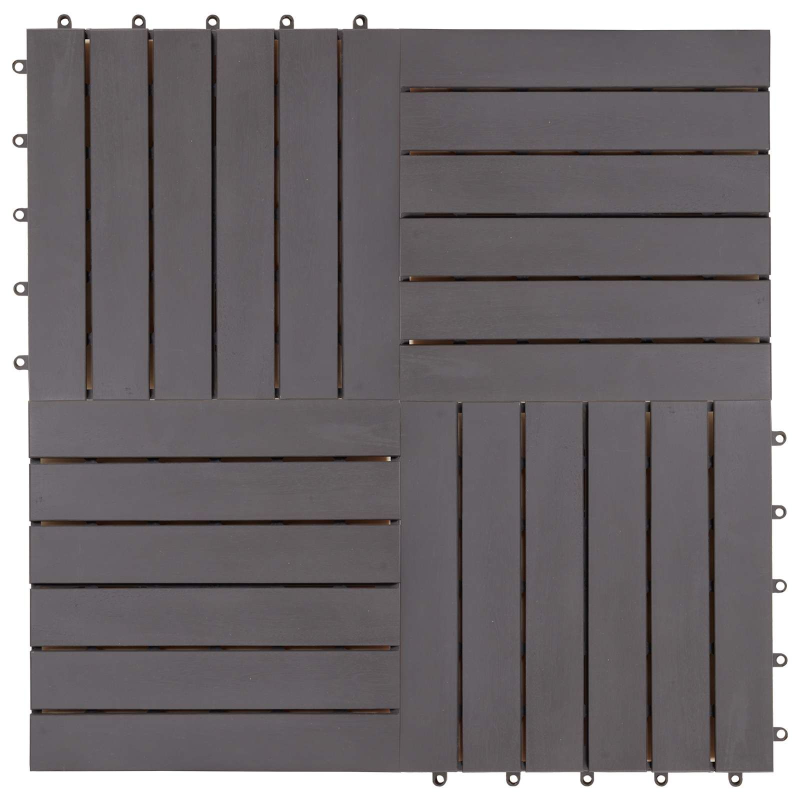 Terrassenfliese 20 pcs Grau 30 x 30 cm Akazien-Hartholz