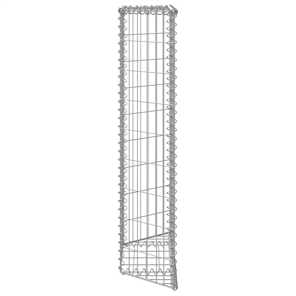 Gabionen-Hochbeet Trapezform Verzinkter Stahl 80x20x100 cm