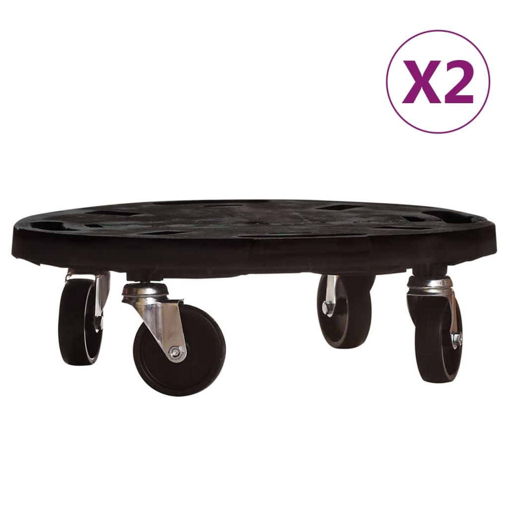 Pflanzenroller 2 Stk. 40 cm Durchmesser Schwarz 275 kg