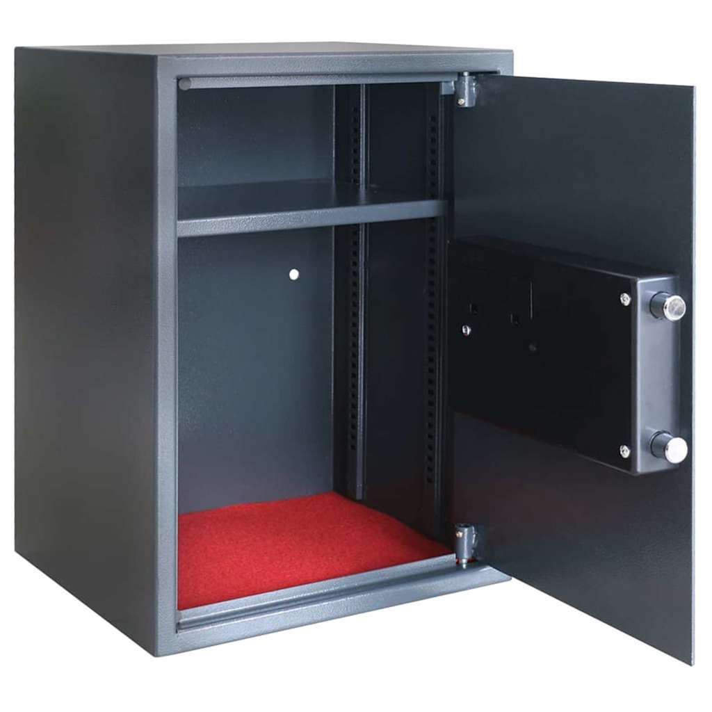 Digitaler Safe mit Schloss Dunkelgrau 35 x 31 x 50 cm Stahl
