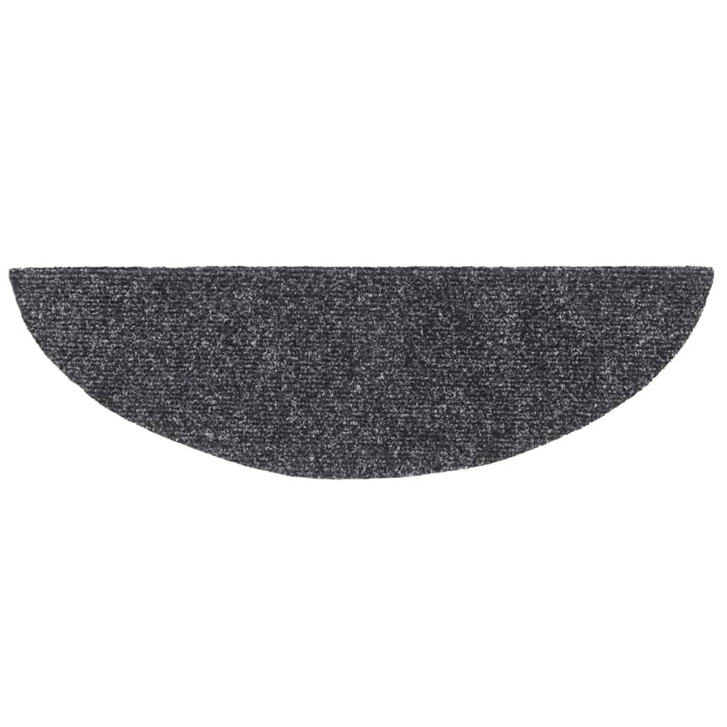 Stufenmatten Selbstklebend 15 Stk. 56x17x3 cm Dunkelgrau Halbrund