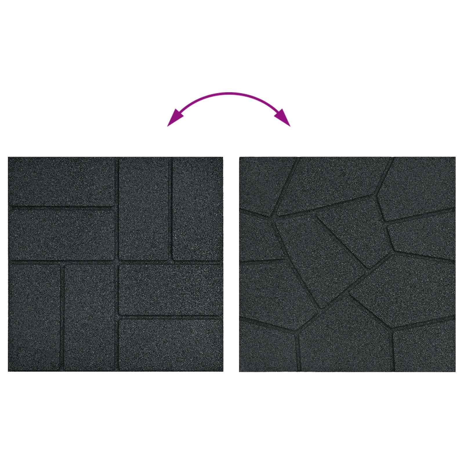 Gehwegstein 6 pcs Schwarz 40,5 x 40,5 x 2 cm Gummi