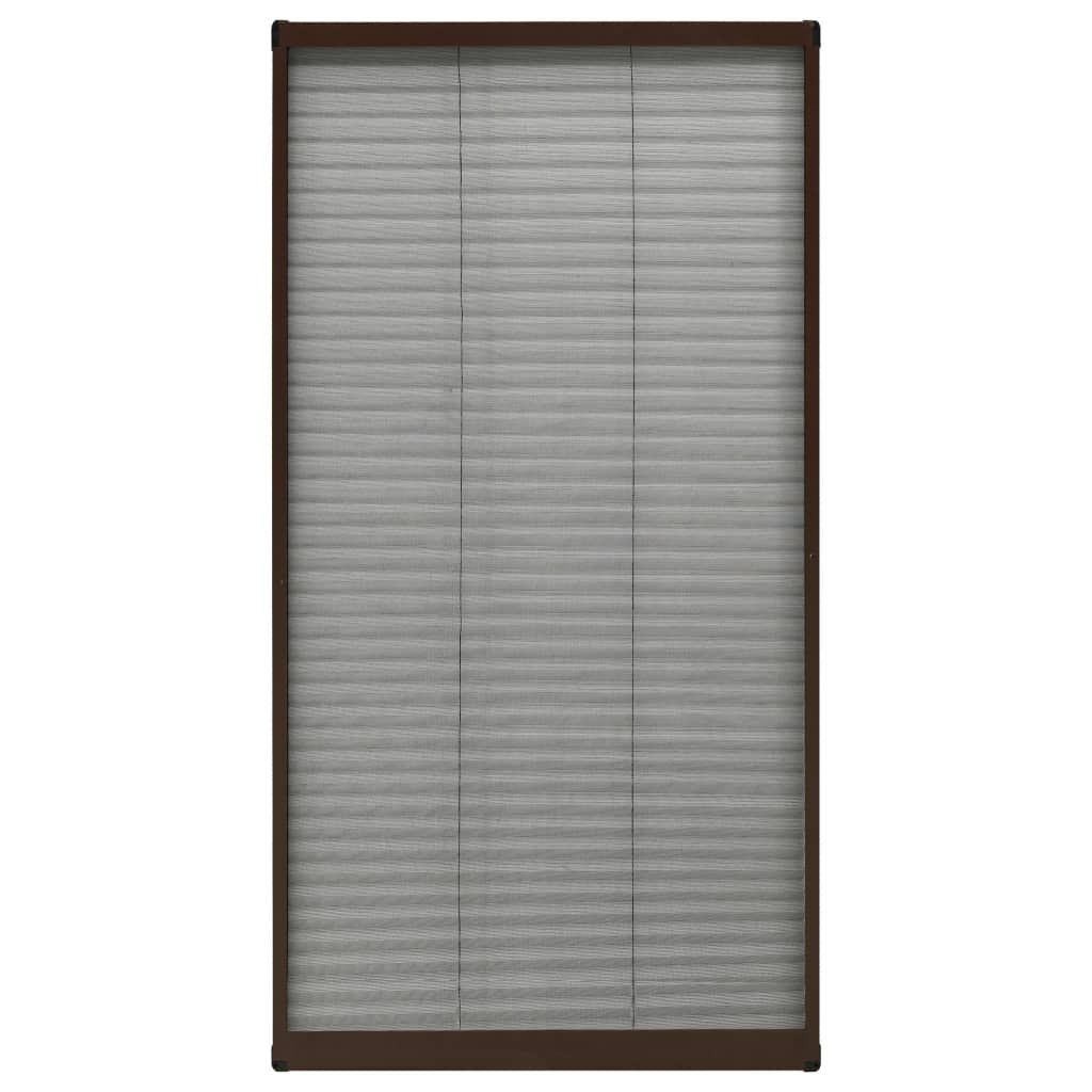 Insektenschutz-Plissee für Fenster Aluminium Braun 80x160 cm