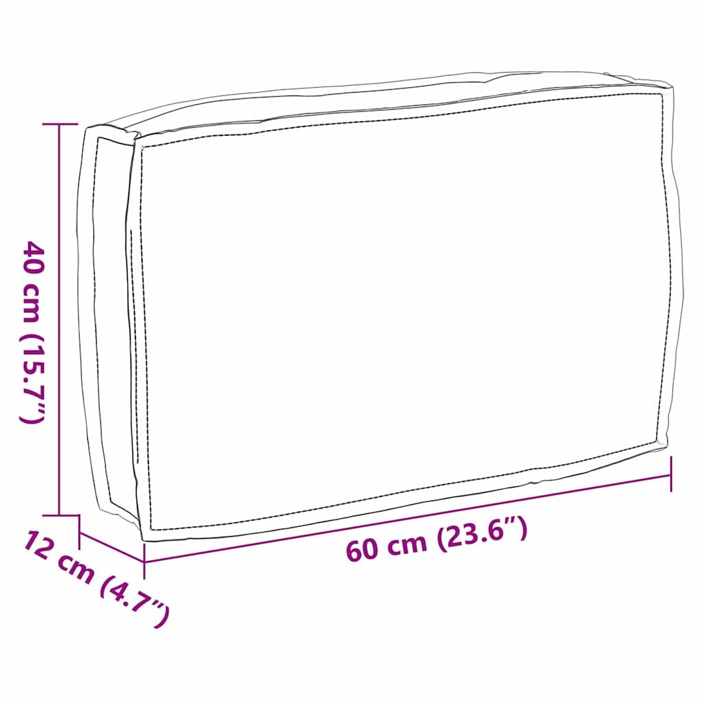 Kissen Grau 60 x 40 x 12 cm Oxford-Stoff