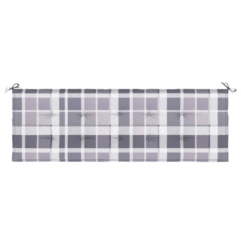 Gartenbank-Auflage Grau Karomuster 150x50x4 cm Oxford-Gewebe