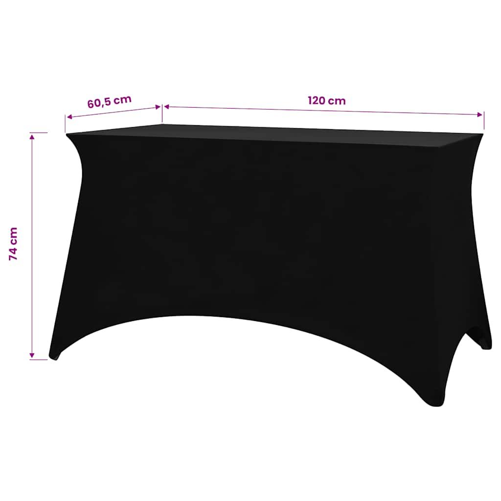 Stretch-Tischhusse 2 Stk. 120 x 60,5 x 74 cm Schwarz