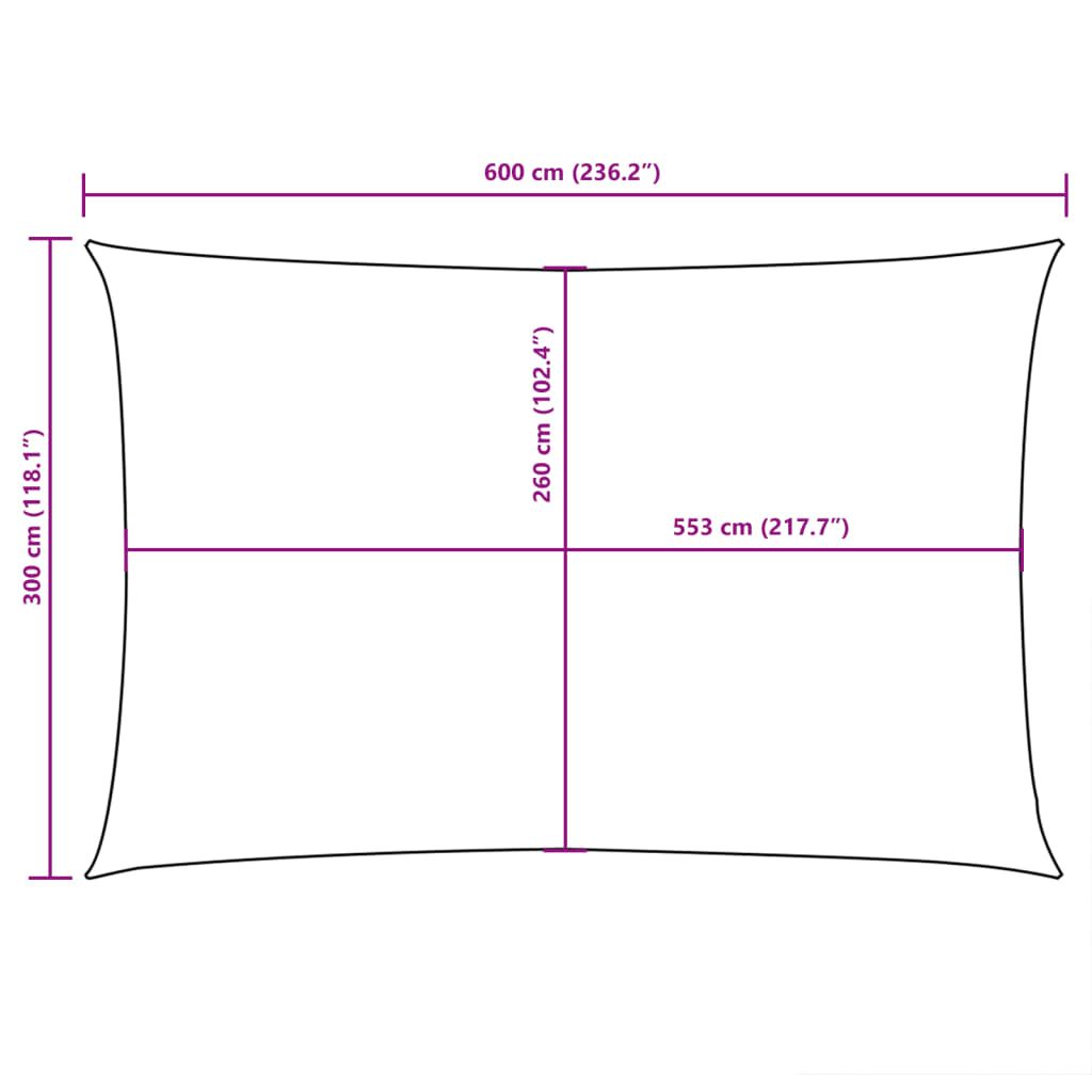 Sonnensegel Oxford-Gewebe Rechteckig 3x6 m Anthrazit