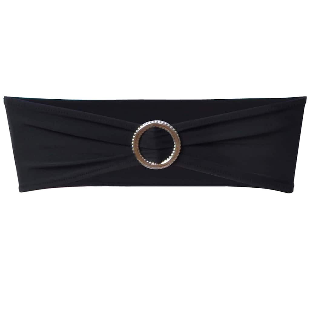 25-tlg. Stretch-Stuhlbänder mit Diamant-Schnalle Schwarz