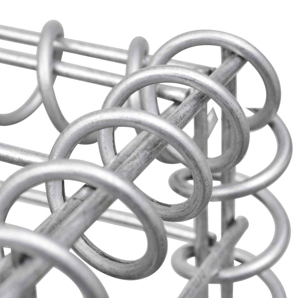 Gabionen-Hochbeet Trapezform Verzinkter Stahl 80x20x100 cm