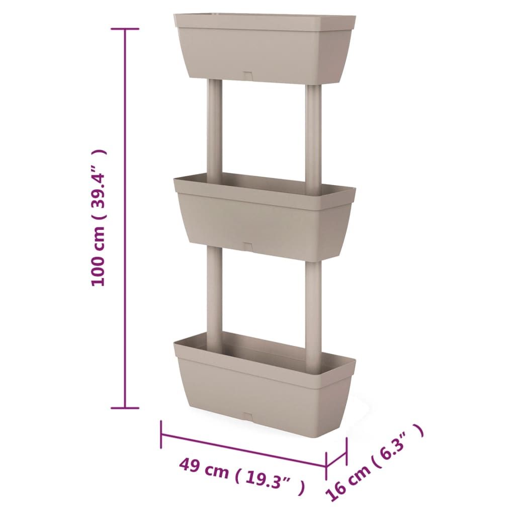 Pflanzkübel 6-tlg. 100 cm Taupe