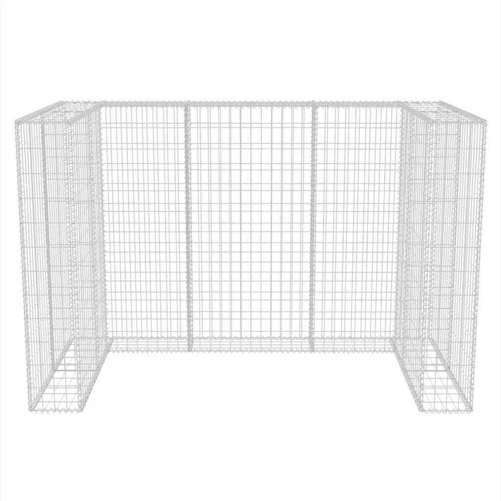 Gabionen-Mülltonnenverkleidung für 2 Tonnen Stahl 180x100x120cm