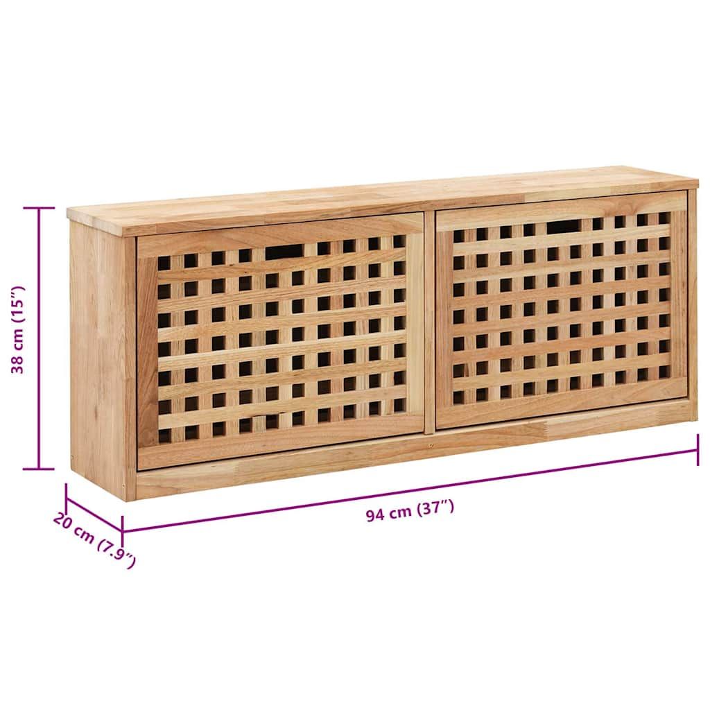 Schuhbank 94 x 20 x 38 cm Walnussholz Massiv
