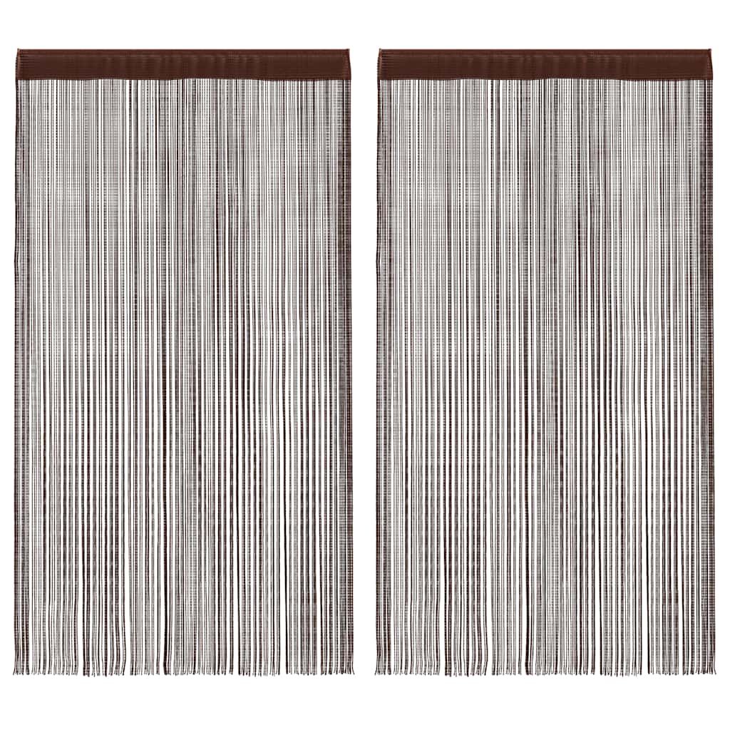 Fadenvorhänge 2 Stk. 100 x 250 cm Braun