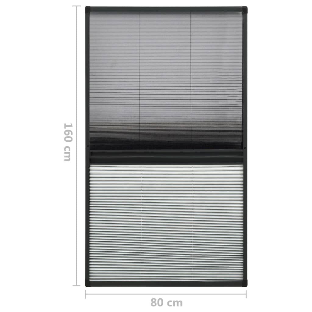 Insektenschutz-Plissee für Fenster Alu 80x160 cm mit Jalousie