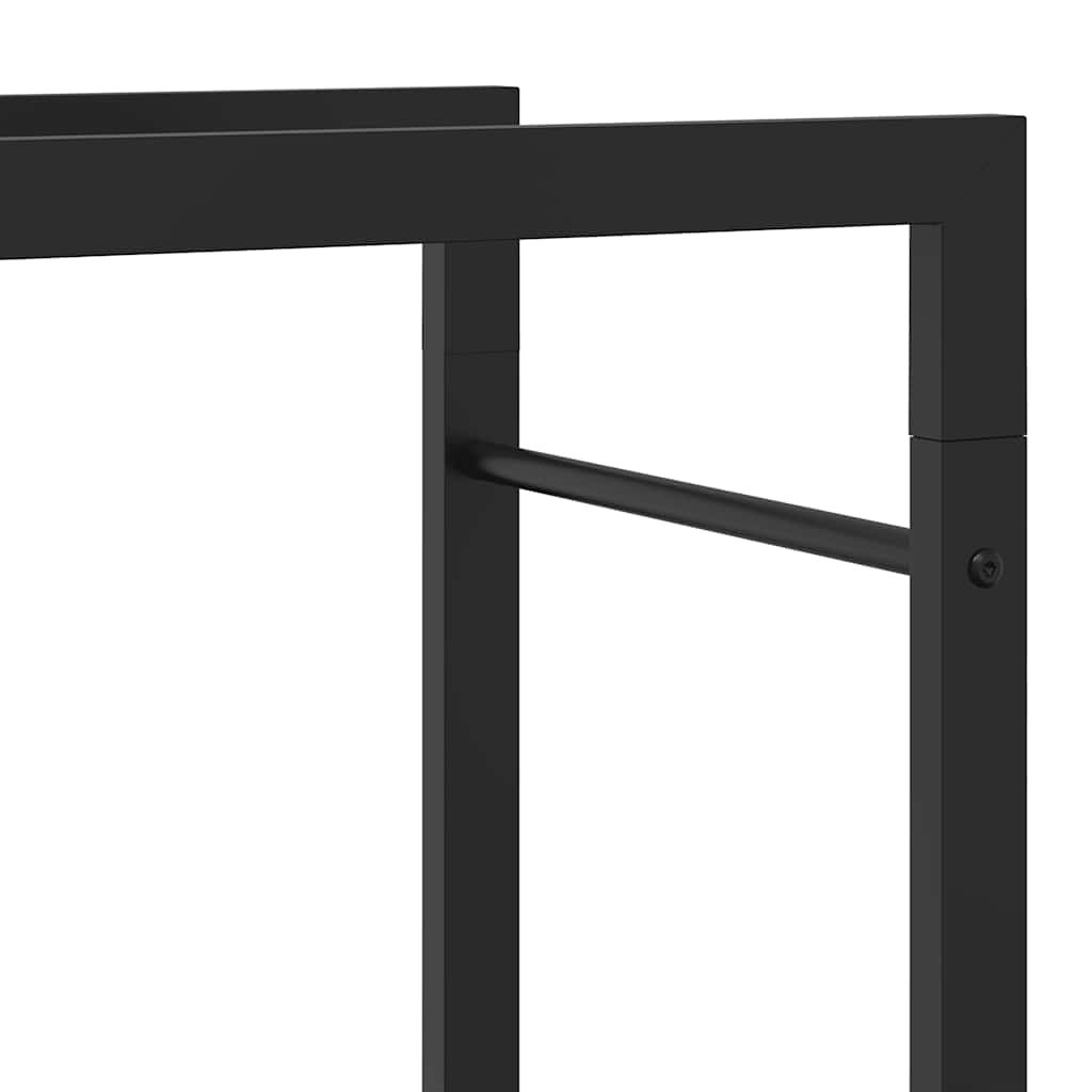 Brennholzregal Mattschwarz 80 x 28 x 222 cm Stahl