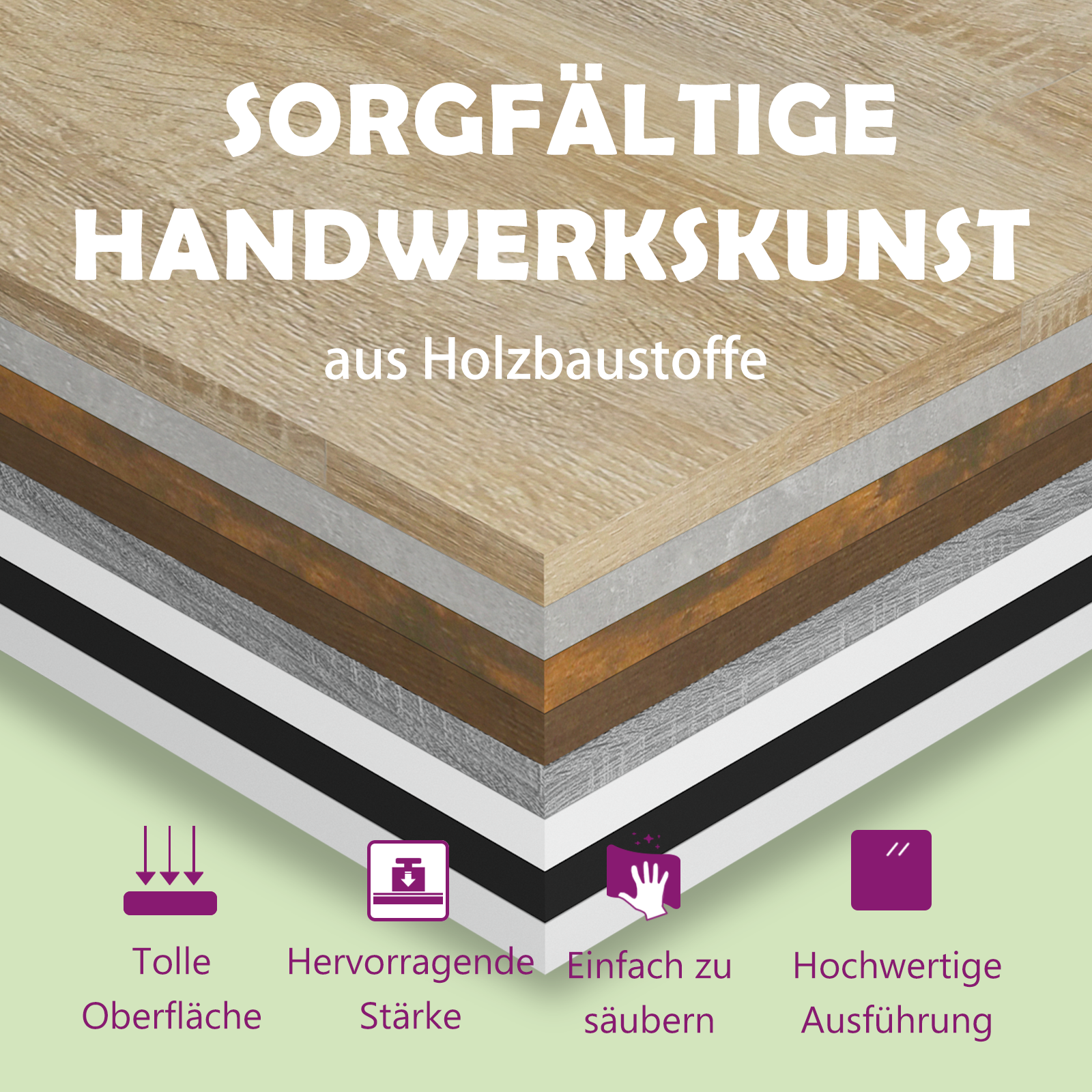 Pflanzgefäß Betongrau 40x40x40 cm Holzwerkstoff