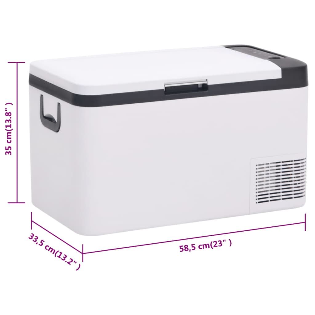 Kühlbox mit Griff und Adapter Schwarz und Weiß 25 L PP & PE