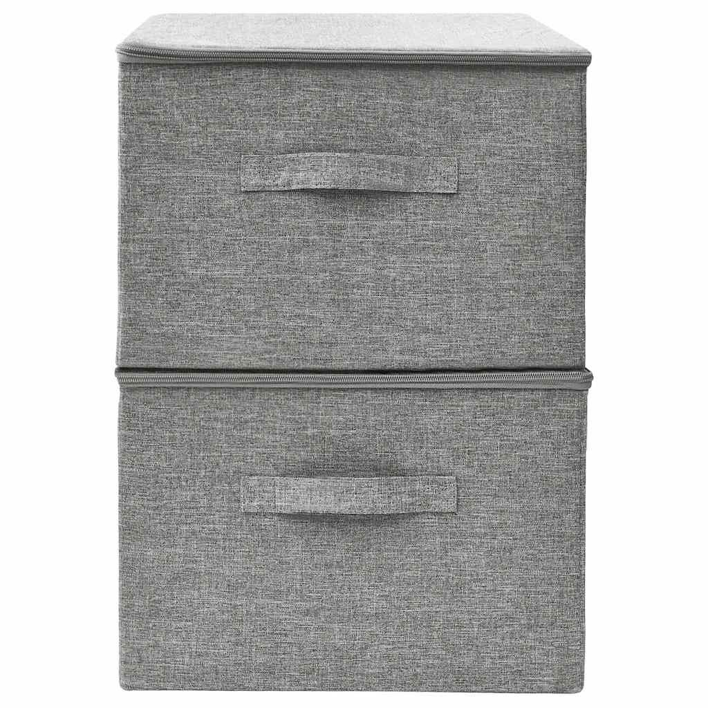Aufbewahrungsboxen 2 Stk. Stoff 43x34x23 cm Grau