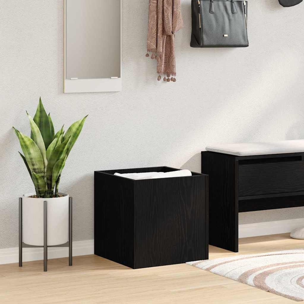 Blumentopfschachtel Schwarz Eichen-Optik 40 x 40 x 40 cm
