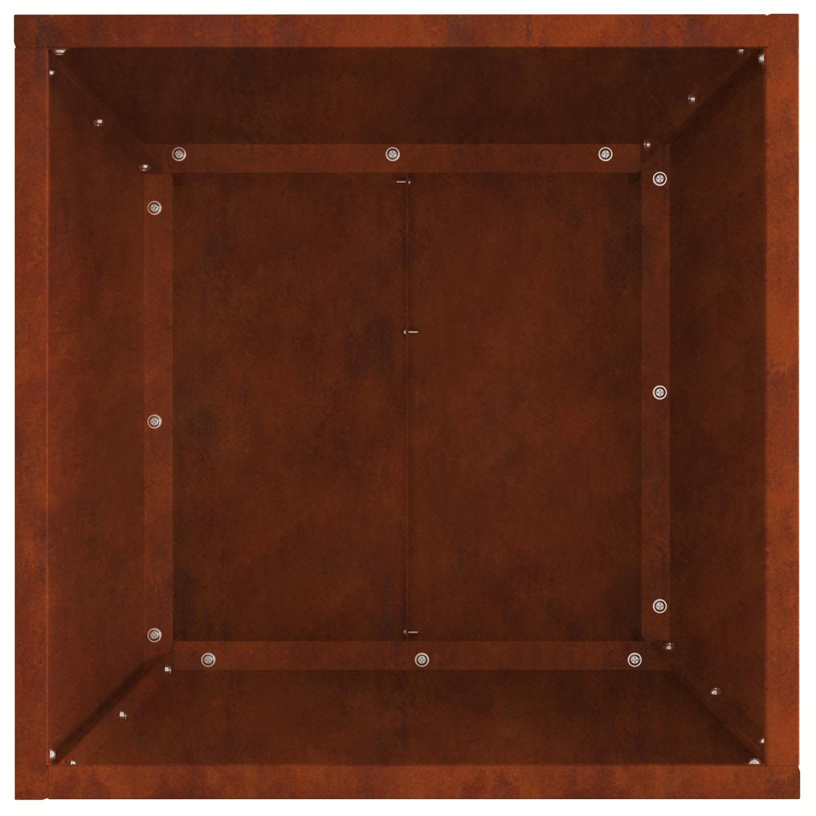Feuerstelle Rostoptik 40 x 40 x 35 cm Wetterfeststahl