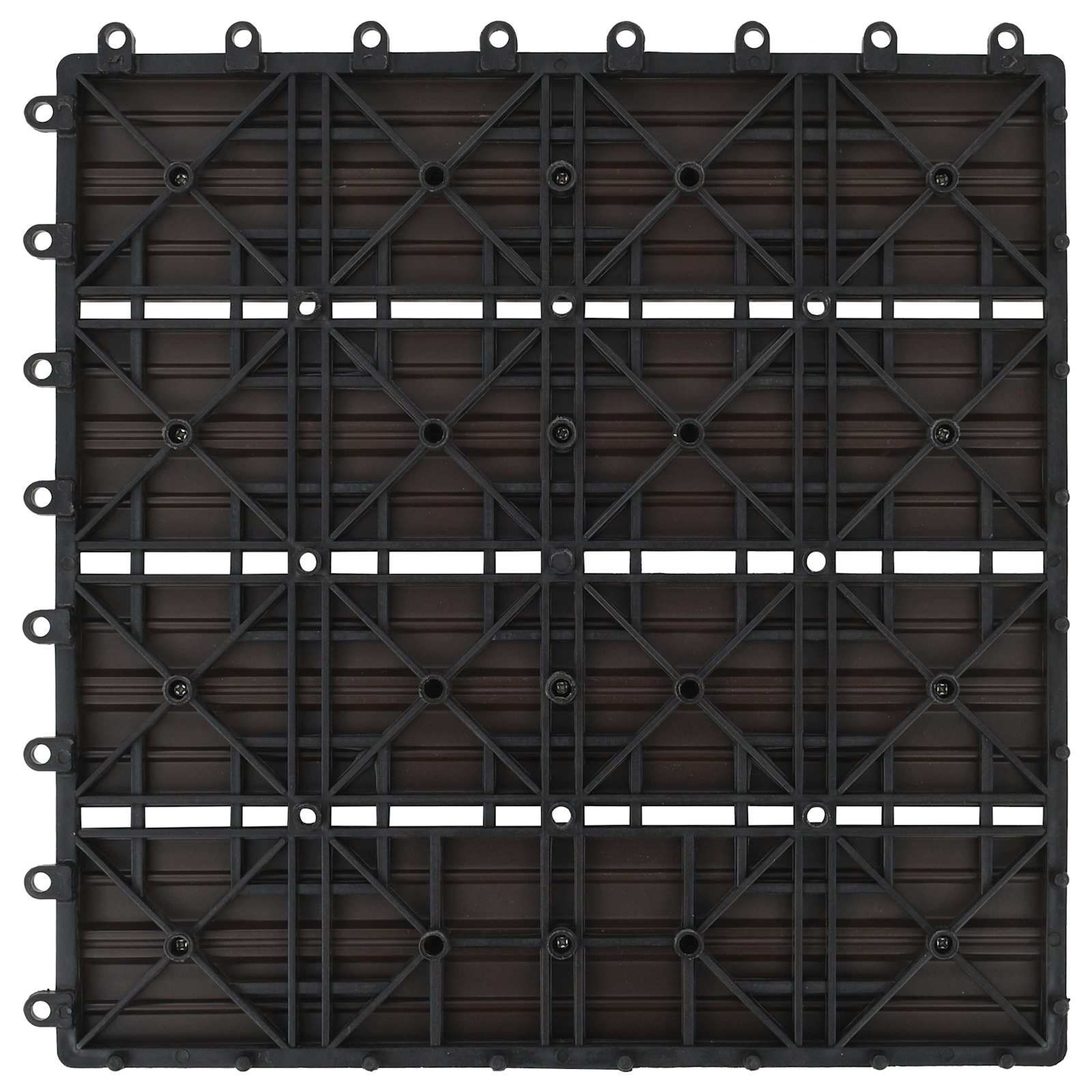 Terrassenfliese 22 stk. Dunkelbraun 30 x 30 cm WPC