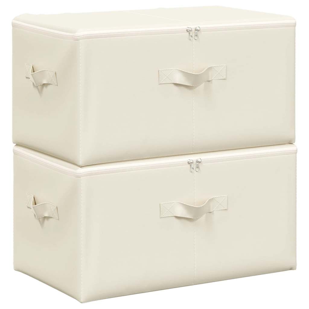 Aufbewahrungsboxen 2 Stk. Stoff 43x34x23 cm Creme