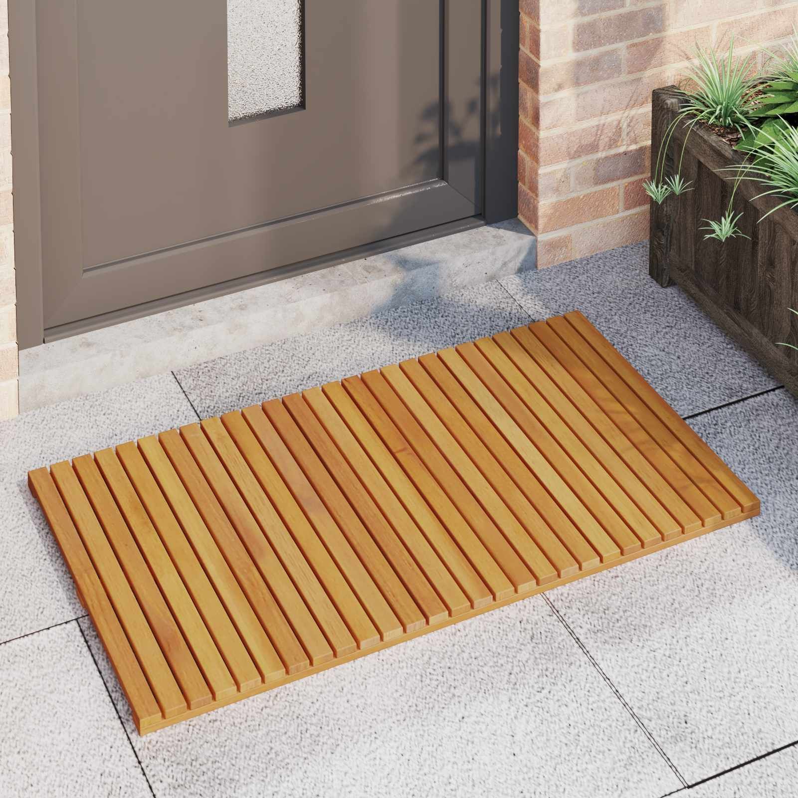 Badematte Uni Braun 100 x 55 cm Holz