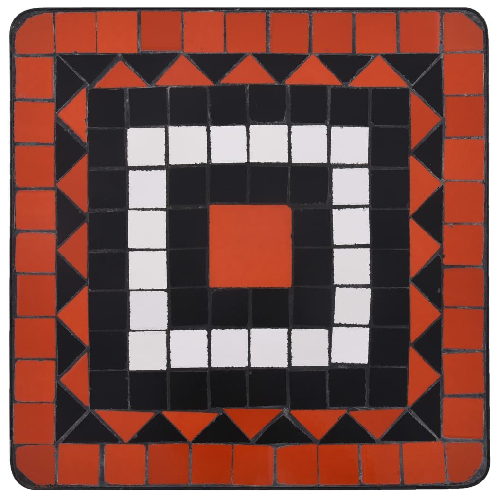 Beistelltisch Mosaik Keramik Terracotta und Weiß