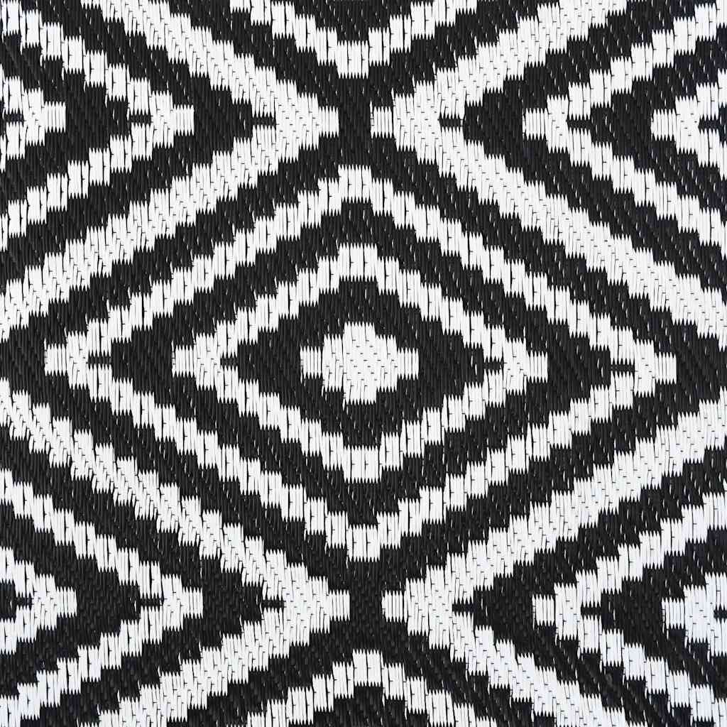 Outdoor-Teppich ARAKIL Weiß und Schwarz 190x290 cm PP