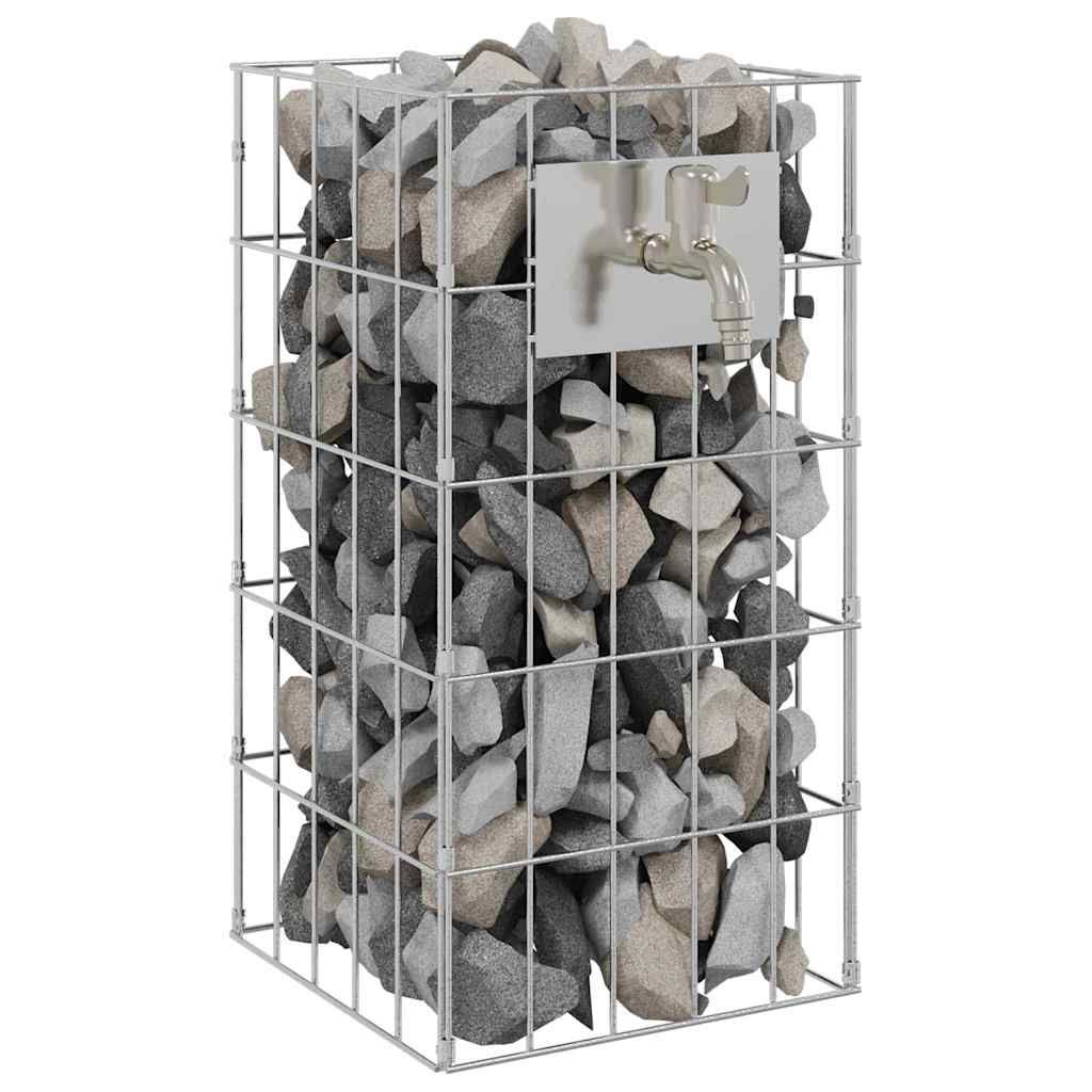 Gabionen Wasserhahn Silber 26 x 25 x 50 cm Edelstahl