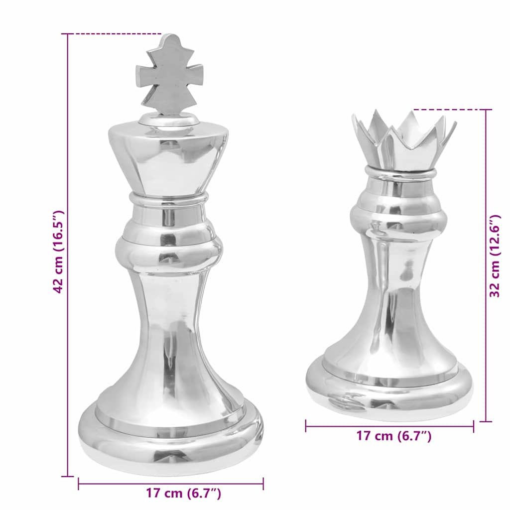 Skulpturen 2 pcs Silber 17 x 17 x 42 cm Aluminium
