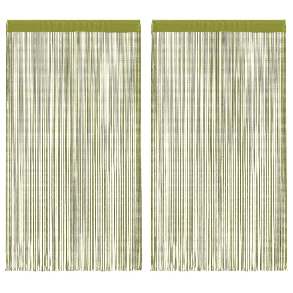 Fadenvorhänge 2 Stk. 100 x 250 cm Grün