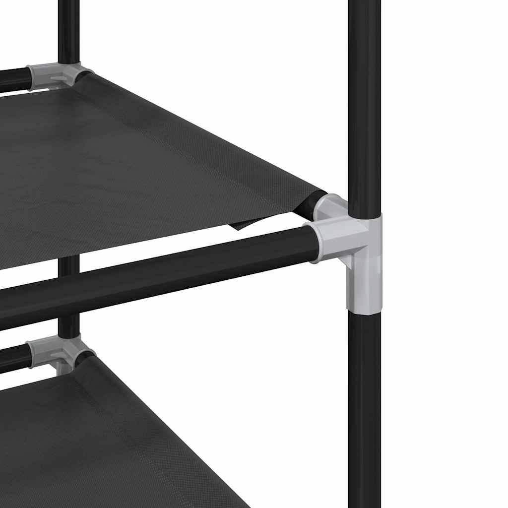 Schuhregal 10-stöckig Schwarz 44x28x180 cm Vliesstoff