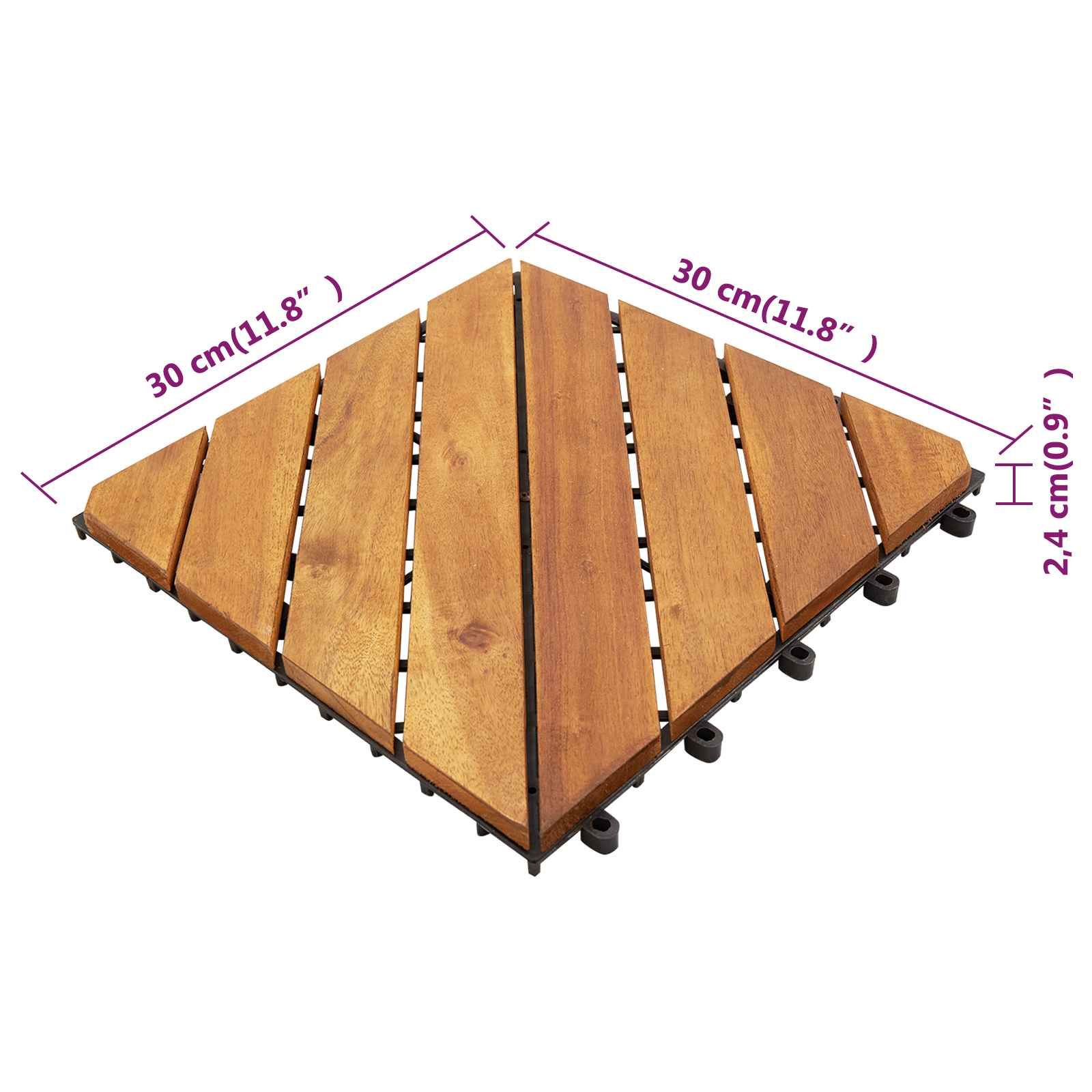 Terrassenfliese 30 pcs Braun 30 x 30 cm Akazien-Hartholz