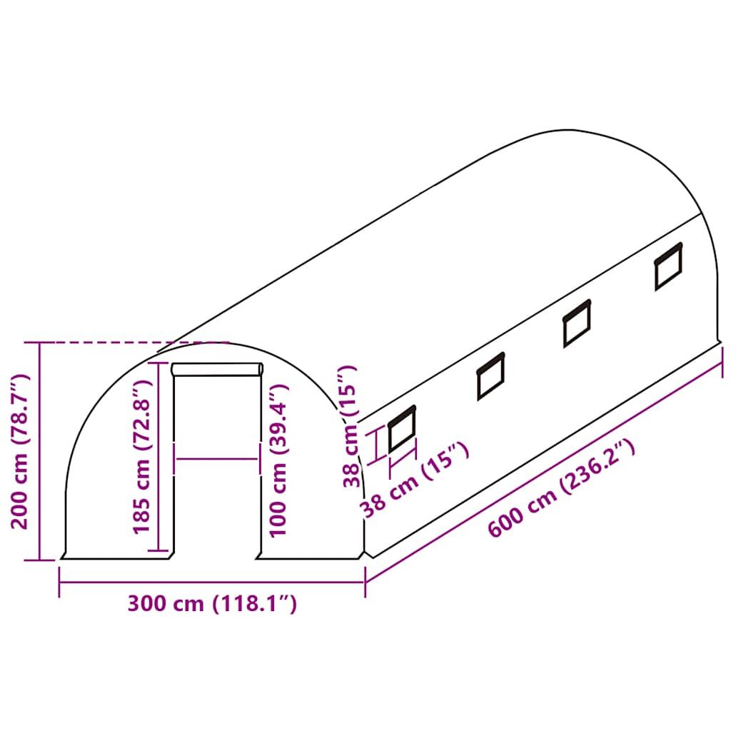 Ersatzabdeckung für Gewächshaus (18 m²) 3x6x2 m Transparent
