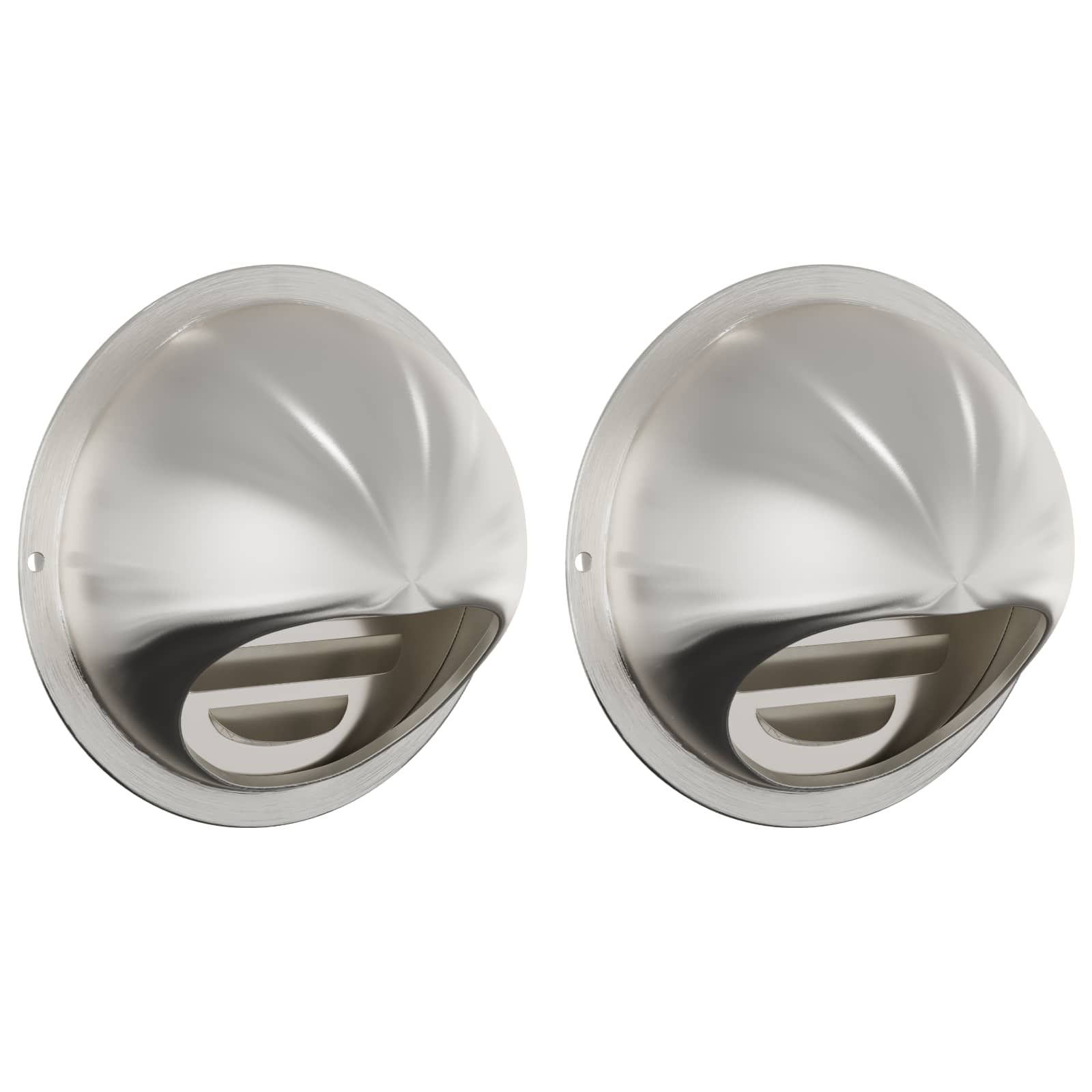 Lüftungsgitter 2 Stk. Silber 80 mm Edelstahl