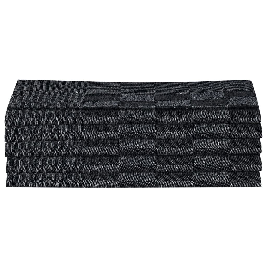 10-tlg. Handtuch-Set Schwarz und Grau Baumwolle